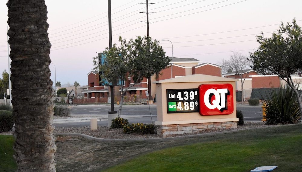 California, Arizona and other Western states have the highest prices compared to the national average of $4.33 per gallon.
