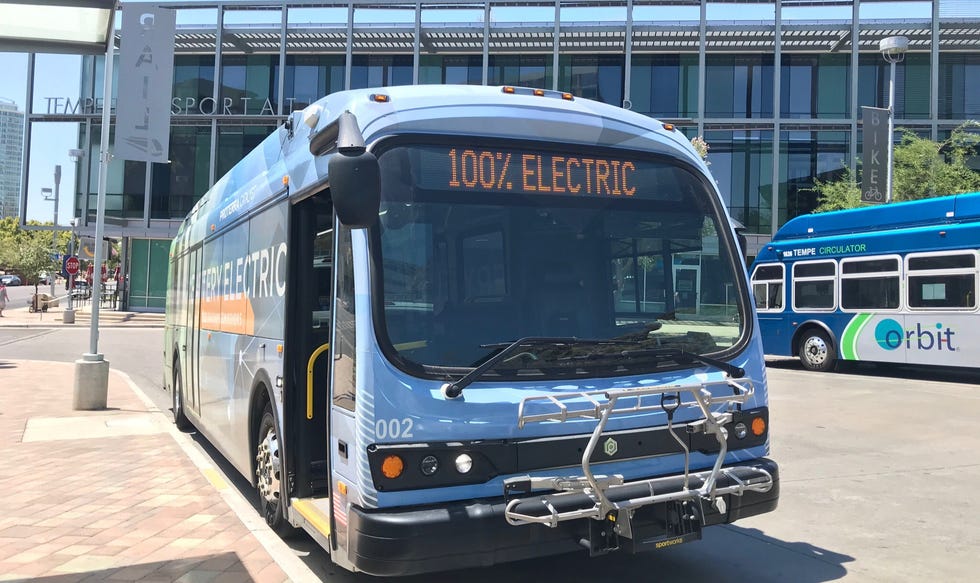Valley Metro tested battery electric buses in Tempe in summer 2020.