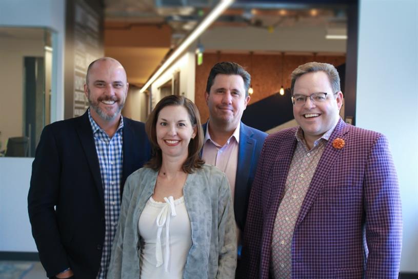 Andy Parnell, president, LaneTerralever; Kelly Santina president, Convince & Convert; Chris Johnson, CEO and founder, LaneTerralever; and Jay Baer, founder, Convince & Convert 