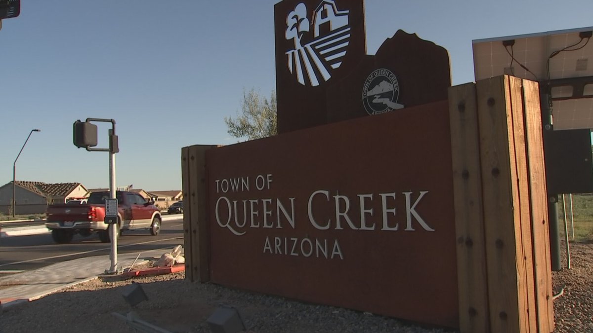 A file photo of the sign welcoming visitors and residents to the Town of Queen Creek.