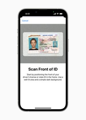 Uploading your identification into Wallet.