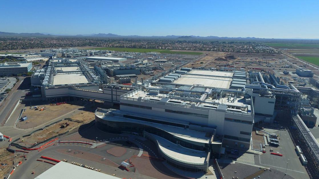 Intel’s newest factory, Fab 42, became fully operational in 2020 on the company’s Ocotillo camp...
